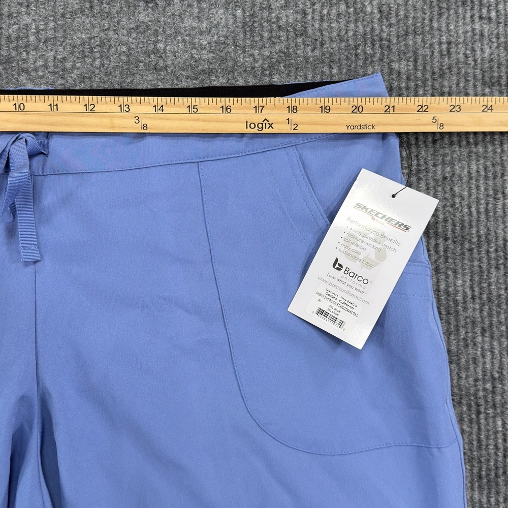 Skechers Reliance Cargo Scrub Pants Womens 3XL Ciel Blue Drawstring Stretch - Picture 8 of 13